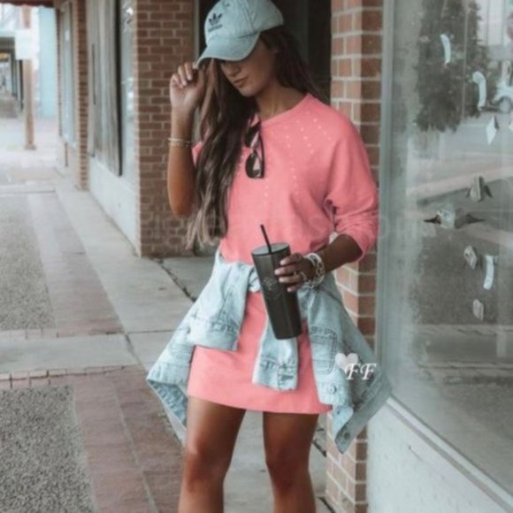 Sweatshirt T-Shirt Knit Dress Size Medium - Picture 2 of 4